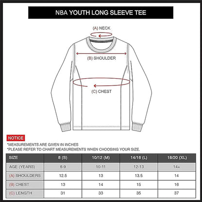 Ultra Game NBA Official Youth Super Soft Long Sleeve T-Shirt, Sacramento Kings, Team Color|Sacramento Kings