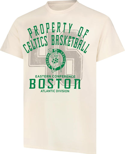 Ultra Game NBA Official Men's Standard Super Soft Nostalgic T-Shirt, Boston Celtics,Cream|Boston Celtics