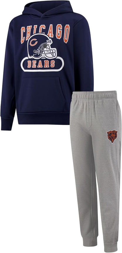 Ultra Game NFL Official Youth Super Soft Jogger & Hoodie Sweatshirt Set, Chicago Bears, Team Color|Chicago Bears