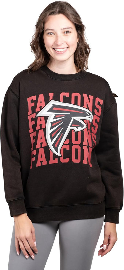 Ultra Game NFL Official Womens Super Soft Oversized Cozy Shirt, Atlanta Falcons, Team Color 2|Atlanta Falcons