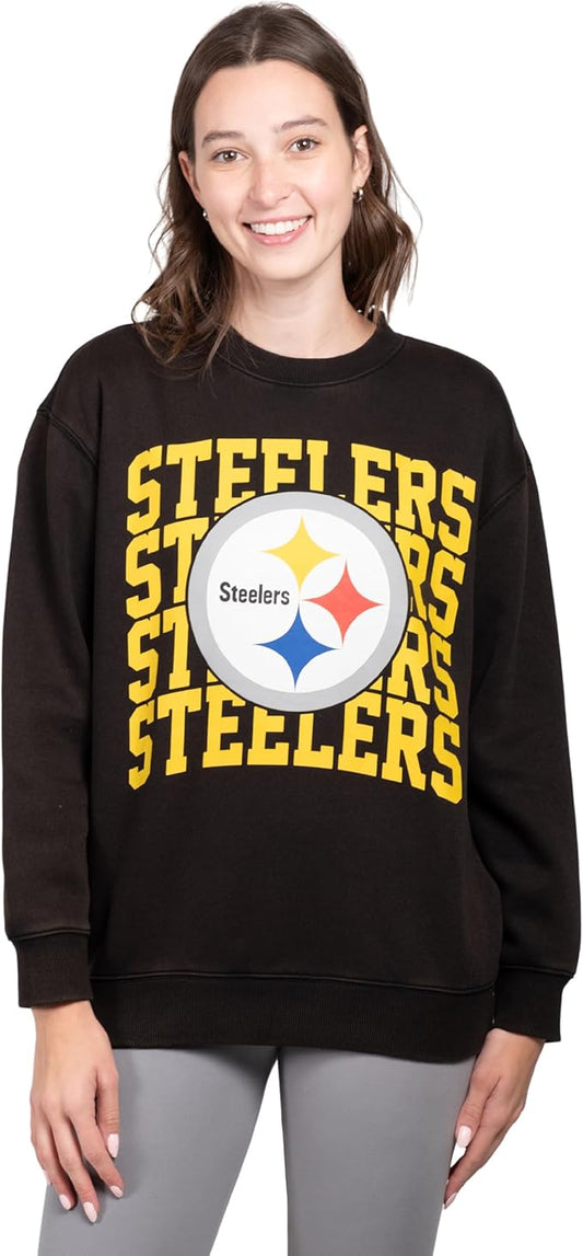 Ultra Game NFL Official Womens Super Soft Oversized Cozy Shirt, Pittsburgh Steelers, Team 2|Pittsburgh Steelers