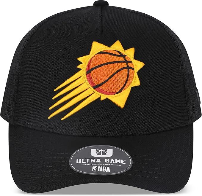 Ultra Game NBA Official Men’s Snap Back All Around The World Trucker Baseball Cap Hat - Unisex, Phoenix Suns, Black Marl, 1SIZE|Phoenix Suns