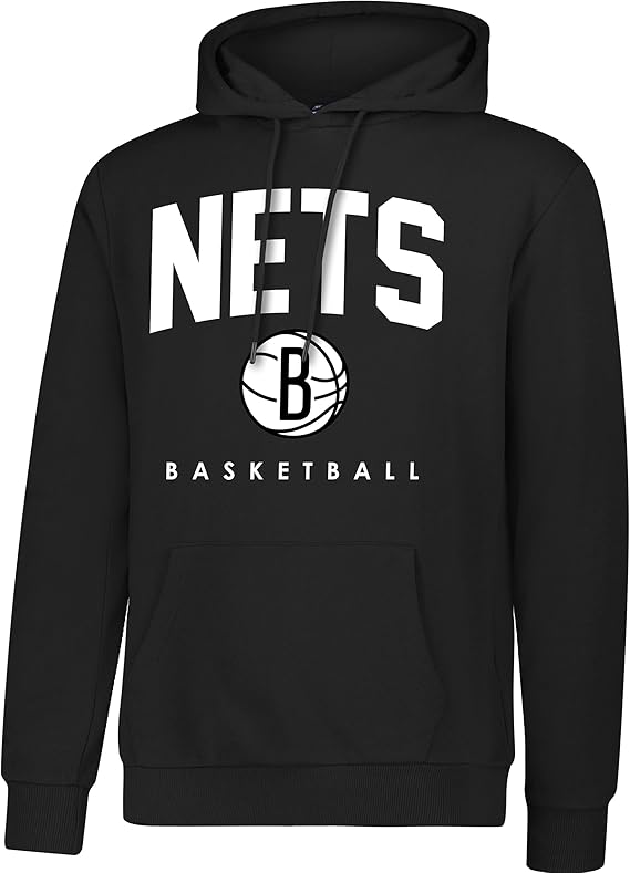 Ultra Game NBA Official Men's Super Soft Teamster Hoodie Sweatshirt, Brooklyn Nets, Team Color|Brooklyn Nets