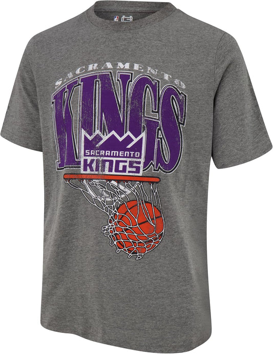 Ultra Game NBA Mens Official Hoops Short Sleeve T-Shirt, Sacramento Kings, Team Color|Sacramento Kings