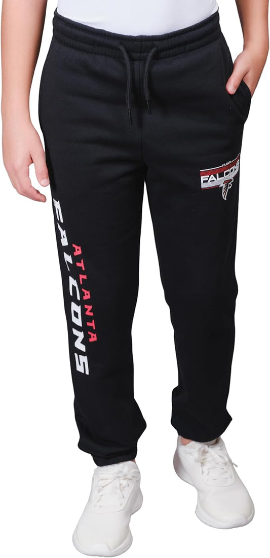 Ultra Game NFL Official Youth Super Soft Game Day Jogger Sweatpants, Atlanta Falcons, Black|Atlanta Falcons