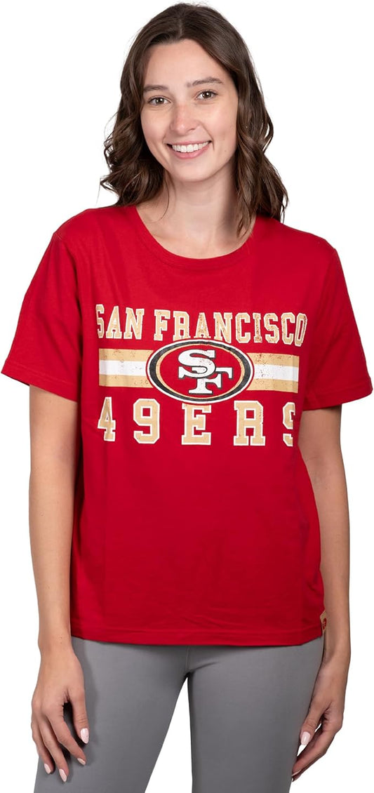 NFL Official Women's Soft Mesh Vintage Gameday Shirt|San Francisco 49ers