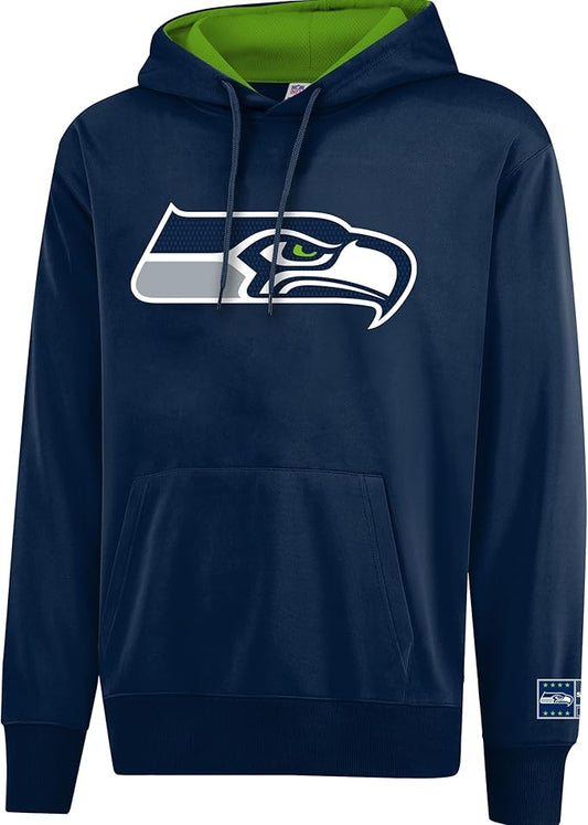 Ultra Game NFL Official Adults Unisex Super Soft Game Day Hoodie Sweatshirt, Seattle Seahawks, Team Color 24|Seattle Seahawks