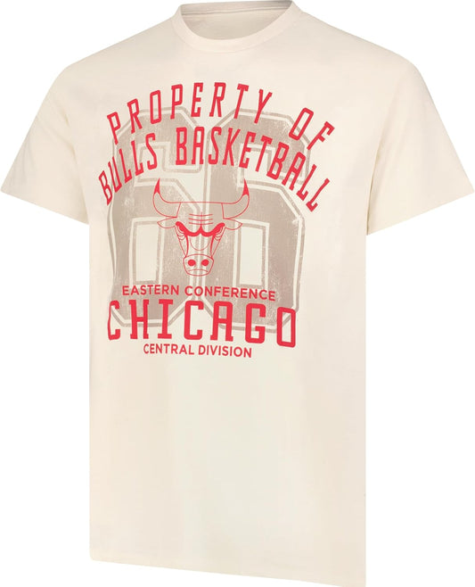 Ultra Game NBA Official Men's Standard Super Soft Nostalgic T-Shirt, Chicago Bulls,Cream|Chicago Bulls