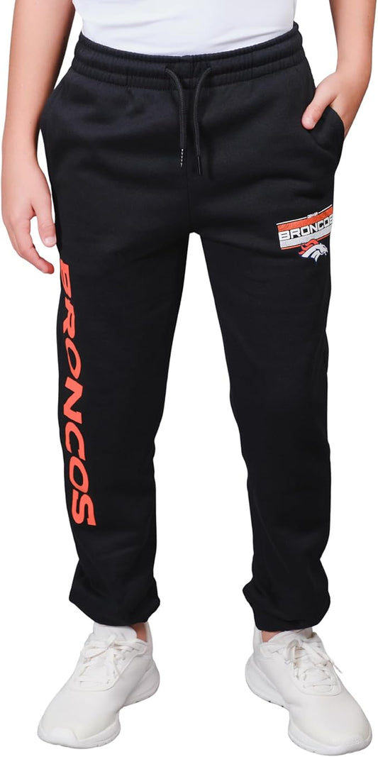 Ultra Game NFL Official Youth Super Soft Game Day Jogger Sweatpants, Denver Broncos, Black|Denver Broncos