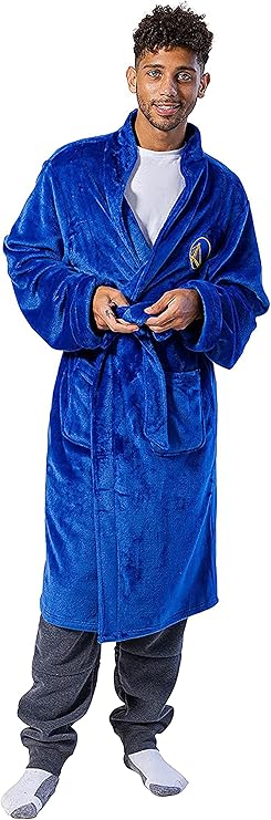 Ultra Game NBA men's Lounge Bath Robe, Golden State Warriors, Team Color, One Size|Golden State Warriors