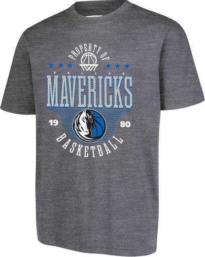 Ultra Game NBA Official Men's Standard Super Soft Mad Props T-Shirt, Dallas Mavericks, Heather Charcoal|Dallas Mavericks