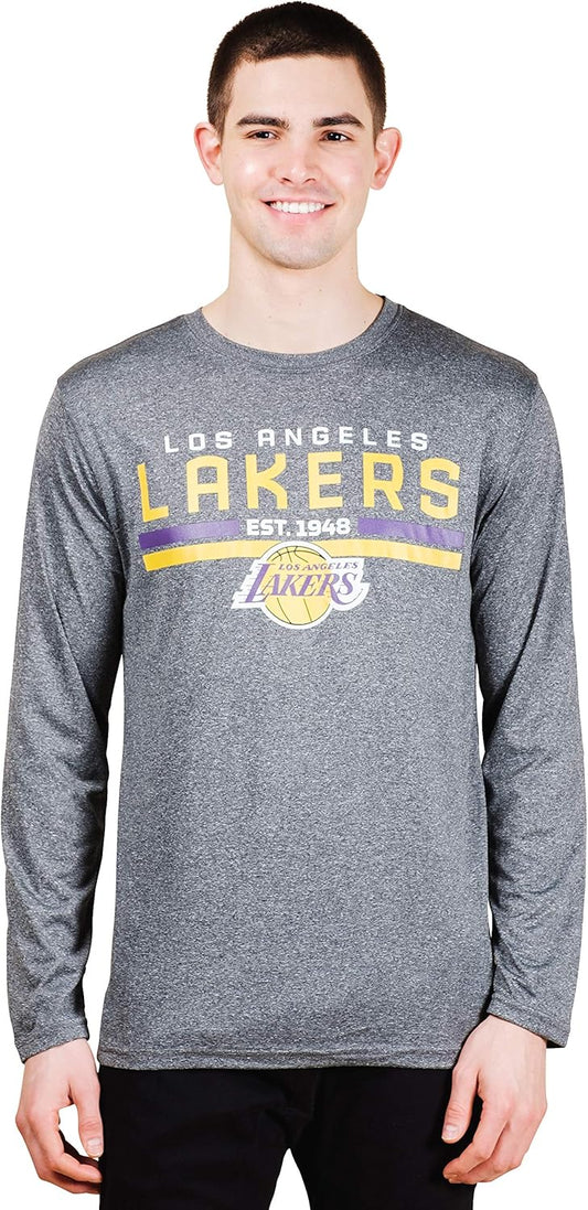 Ultra Game NBA Official Men's Active Long Sleeve Pullover T-Shirt, Los Angeles Lakers|Los Angeles Lakers