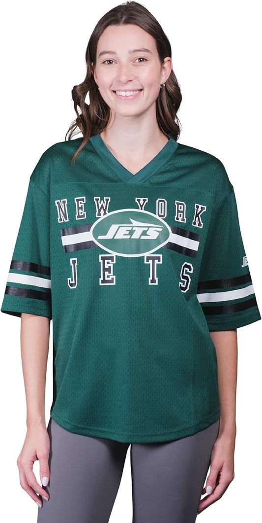 Ultra Game NFL Official Women's Soft Mesh Vintage Gameday Shirt, New York Jets, Team Color|New York Jets