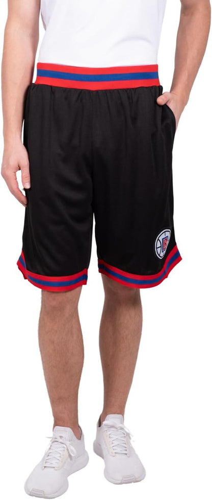 Ultra Game NBA Official Men’s Active Knit Basketball Training Shorts - Unisex, Los Angeles Clippers, Team Color|Los Angeles Clippers