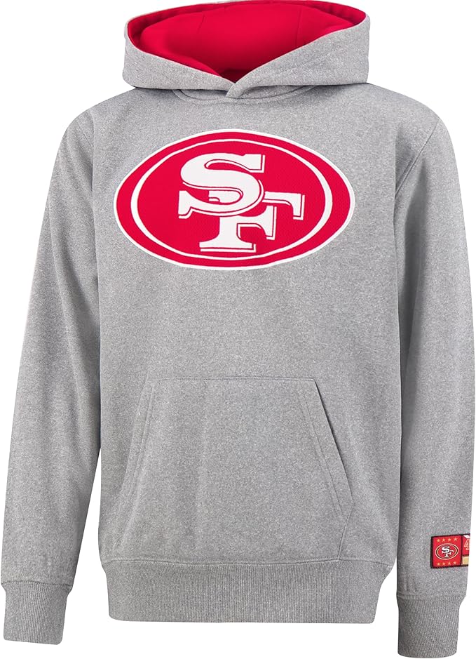 Ultra Game NFL Official Youth Super Soft Hoodie Sweatshirt Pullover - Warm Polyester Blend San Francisco 49ers|San Francisco 49ers