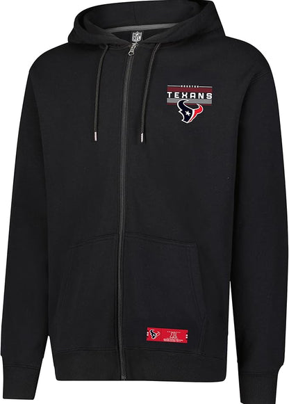 NFL Houston Texans Mens Standard Sherpa Full Zip Cozy Fleece Hoodie Sweatshirt Jacket|Houston Texans