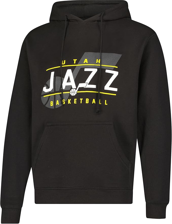 Ultra Game NBA Official Men's Super Soft Get Right Hoodie Sweatshirt, Utah Jazz, Black|Utah Jazz