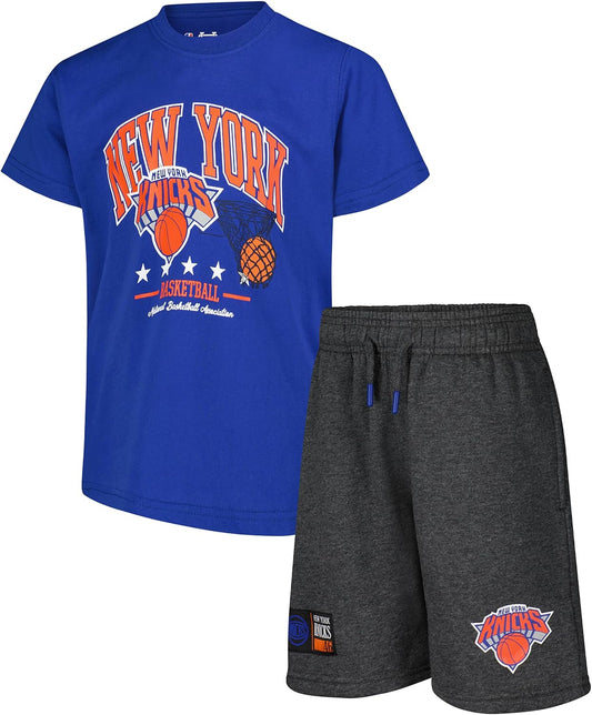 Ultra Game Youth's NBA Official Mad Buckets + Short Set, New York Knicks, Team Color|New York Knicks