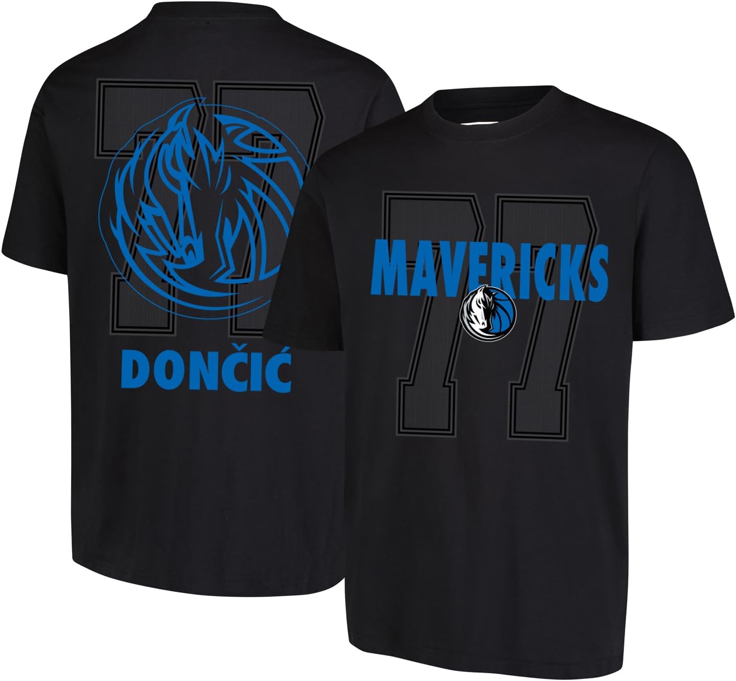 Ultra Game NBA Official Men's Standard Super Soft Fly High Players T-Shirt, Dallas Mavericks - Luka Doncic, Black|Dallas Mavericks - Luka Doncic