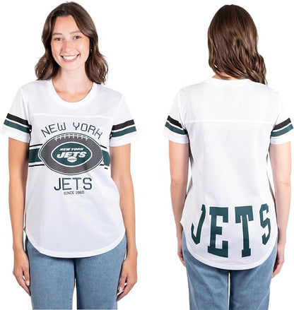 NFL Womens Soft Mesh Jersey Varsity Tee Shirt|New York Jets