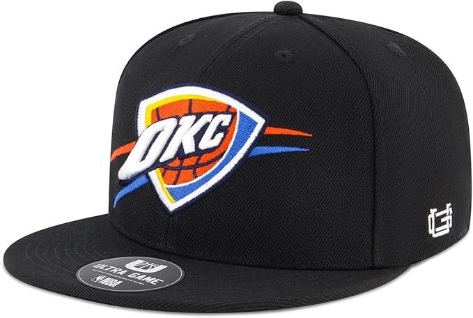 Ultra Game NBA Official Men's Twill Snap Back Ultimate Baseball Cap Hat - Unisex, Oklahoma City Thunder, Black, 1SIZE|Oklahoma City Thunder