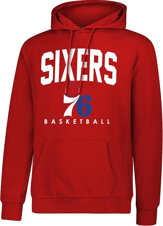 Ultra Game NBA Official Men's Super Soft Teamster Hoodie Sweatshirt, Philadelphia 76ers, Team Color|Philadelphia 76ers