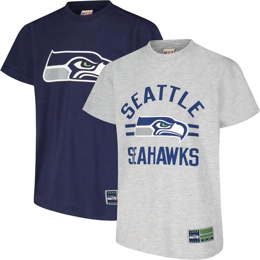 Ultra Game NFL Official Youth Super Soft 2 Pack T-Shirt Set, Seattle Seahawks|Seattle Seahawks