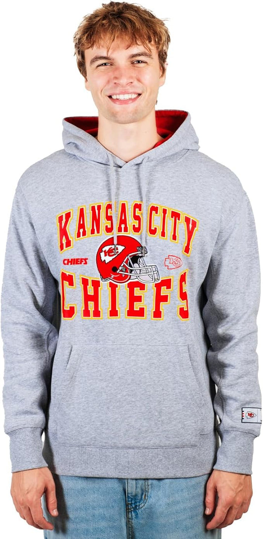 Ultra Game NFL Official Adults Ultimate Quality Super Soft Hoodie Sweatshirt - Unisex, Kansas City Chiefs, Heather Gray|Kansas City Chiefs