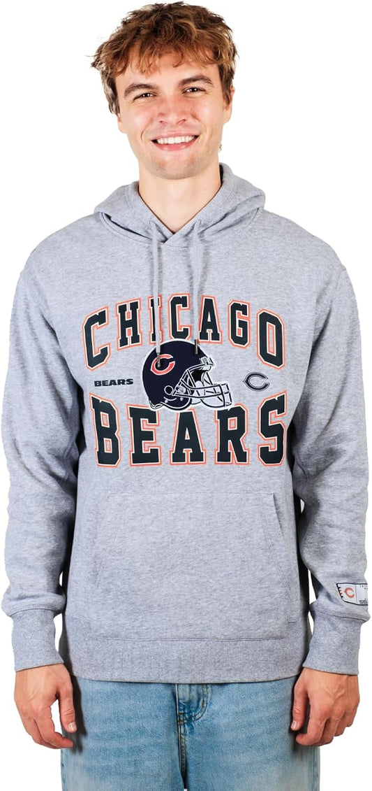 Ultra Game NFL Official Adults Ultimate Quality Super Soft Hoodie Sweatshirt - Unisex, Chicago Bears, Heather Gray|Chicago Bears