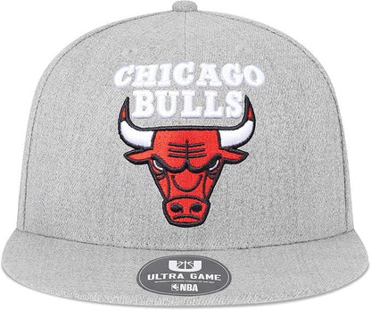 Ultra Game NBA Official Men’s Twill Snap Back Ultimate Baseball Cap Hat - Unisex, Chicago Bulls, Heather Gray, 1SIZE|Chicago Bulls