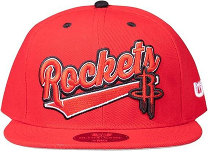 Ultra Game NBA Official Youth 8-20 Snap Back 3D Embroidered Team Logo Baseball Cap Hat, Houston Rockets, Team Color, 1SIZE|Houston Rockets