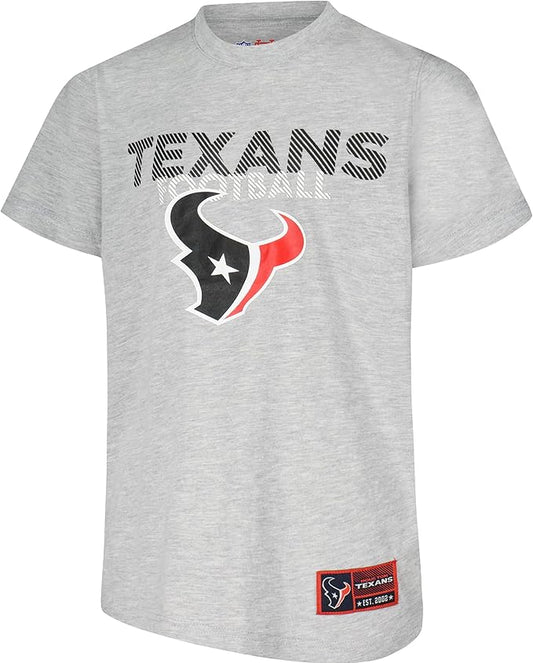 Ultra Game NFL Official Youth Super Soft Game Day T-Shirt, Houston Texans, Heather Gray|Houston Texans