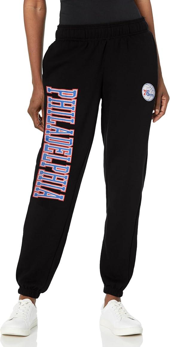 Ultra Game NBA Official Women's Super Soft Active Fleece Sweatpants Joggers, Philadelphia 76ers|Philadelphia 76ers