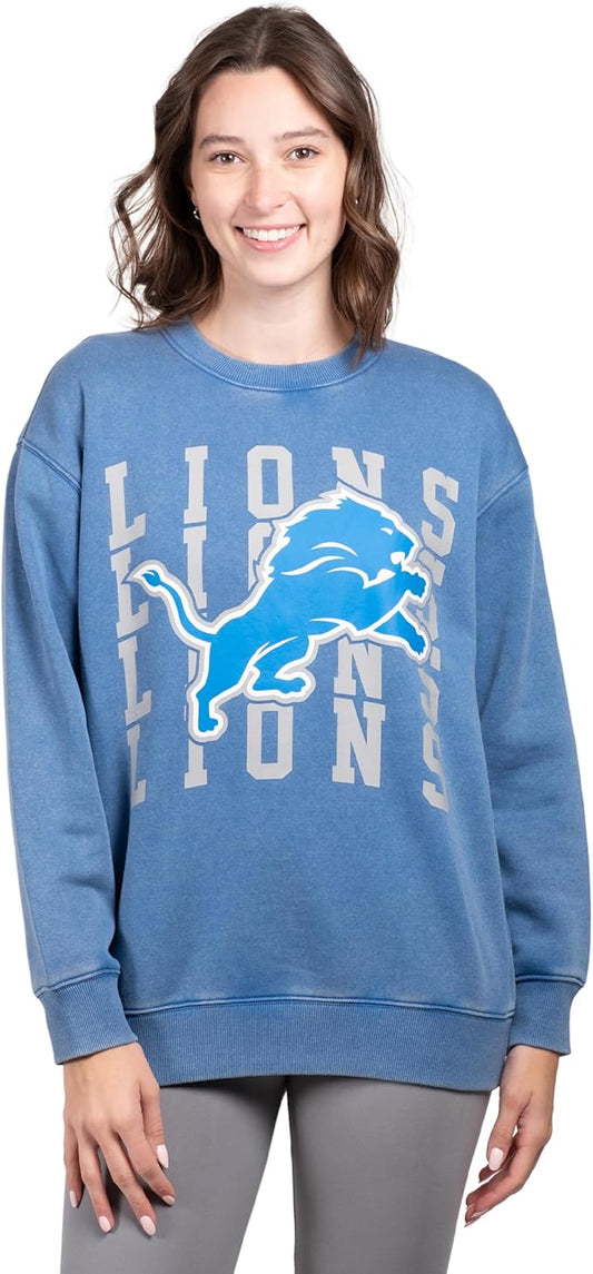 NFL Official Womens Super Soft Oversized Cozy Shirt|Detroit Lions