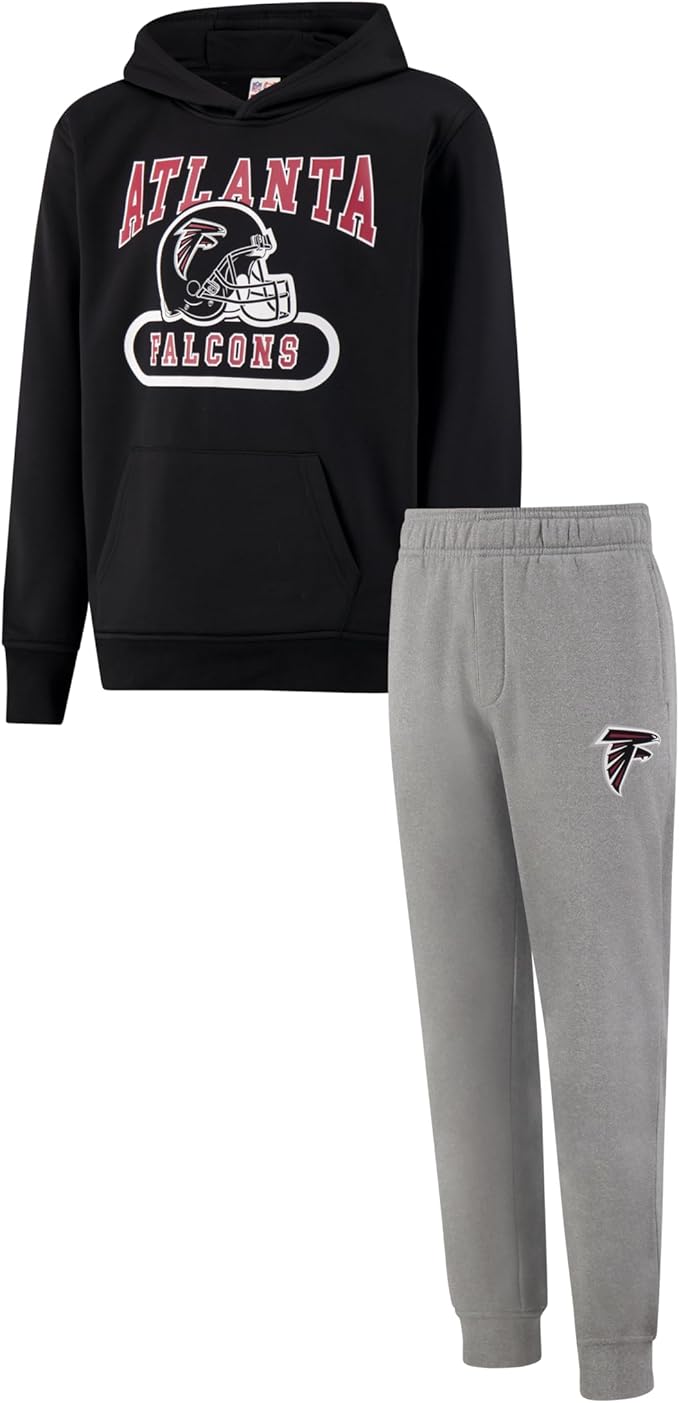 Ultra Game NFL Official Youth Super Soft Jogger & Hoodie Sweatshirt Set, Atlanta Falcons, Team Color|Atlanta Falcons