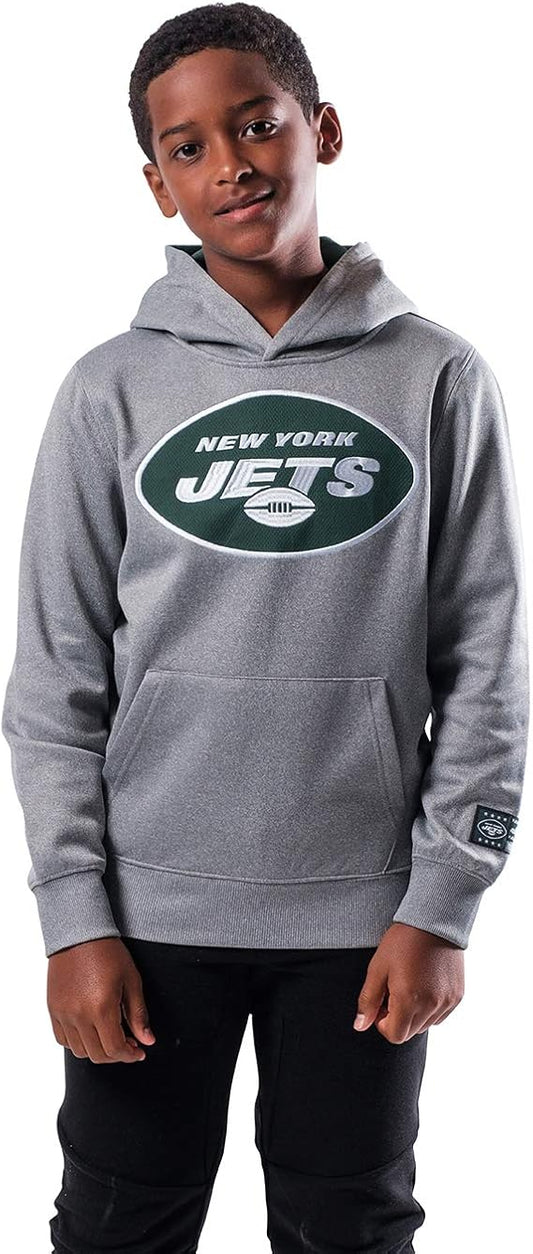 NFL Official Youth Super Soft Hoodie Sweatshirt Pullover - Warm Polyester Blend|New York Jets