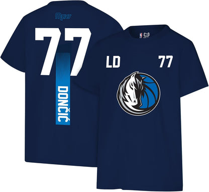 Ultra Game NBA Official Youth Super Soft Fly High Players T-Shirt, Dallas Mavericks - Luka Doncic, Team Color|Dallas Mavericks - Luka Doncic