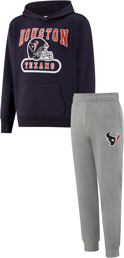 NFL Official Youth Super Soft Jogger & Hoodie Sweatshirt Set|Houston Texans