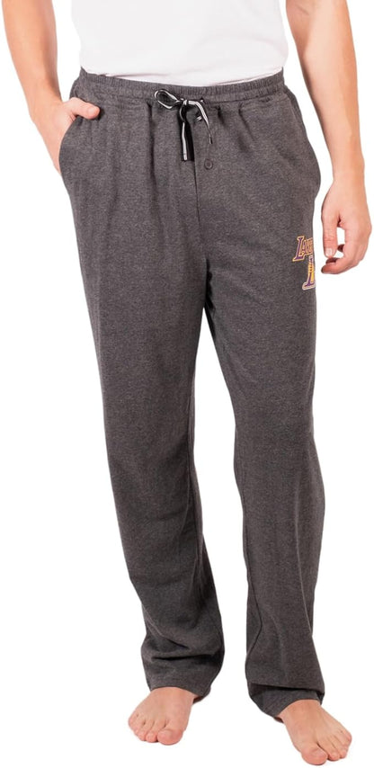 Ultra Game Men's NBA Official Sleepwear Super Soft Pajama Loungewear Pants, Los Angeles Lakers, Heather Charcoal 23|Los Angeles Lakers