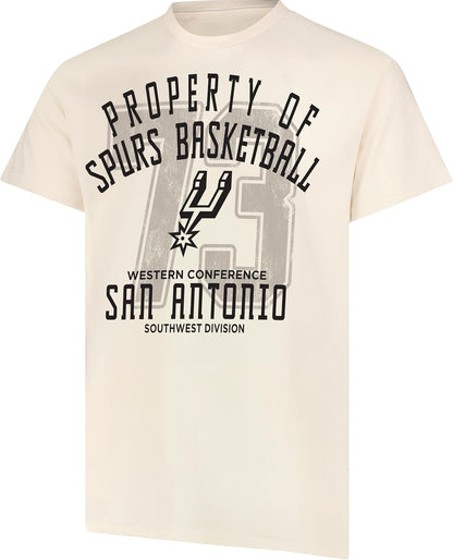 Ultra Game NBA Official Men's Standard Super Soft Nostalgic T-Shirt, San Antonio Spurs,Cream|San Antonio Spurs