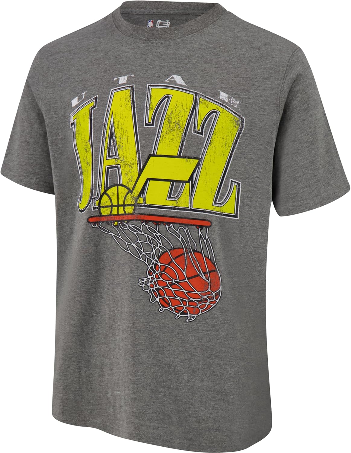 Ultra Game NBA Mens Official Hoops Short Sleeve T-Shirt, Utah Jazz, Team Color|Utah Jazz