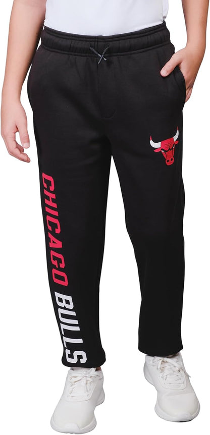 Ultra Game Youth's NBA Official Super Soft Game Day Jogger Sweatpants, Chicago Bulls, Team Color|Chicago Bulls