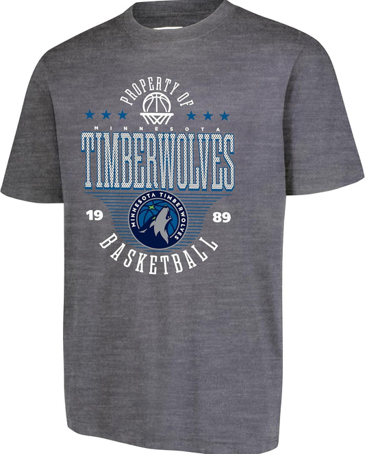 Ultra Game NBA Official Men's Standard Super Soft Mad Props T-Shirt, Minnesota Timberwolves, Heather Charcoal|Minnesota Timberwolves