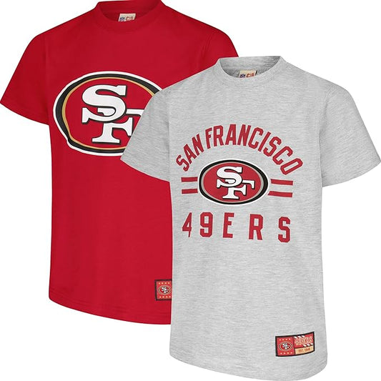 NFL Official Youth Super Soft 2 Pack T-Shirt Set|San Francisco 49ers