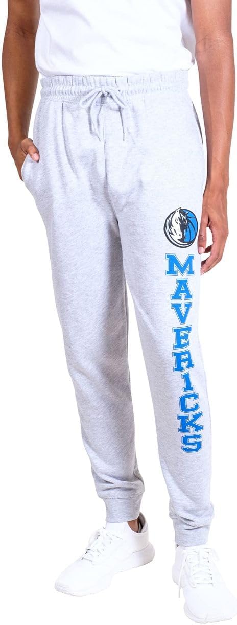 Ultra Game NBA Official Men‚Äôs Super Soft Jogger Sweatpants - Unisex, Dallas Mavericks, Heather Gray|Dallas Mavericks