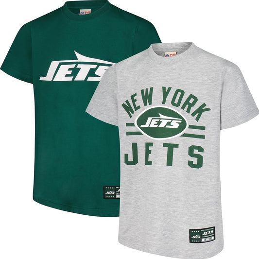 Ultra Game NFL Official Youth Super Soft 2 Pack T-Shirt Set, New York Jets|New York Jets