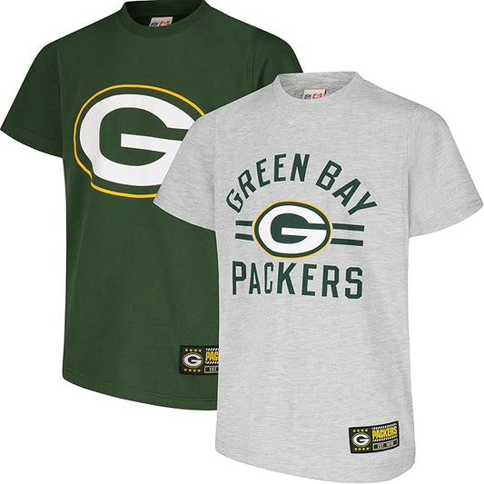 NFL Official Youth Super Soft 2 Pack T-Shirt Set|Green Bay Packers