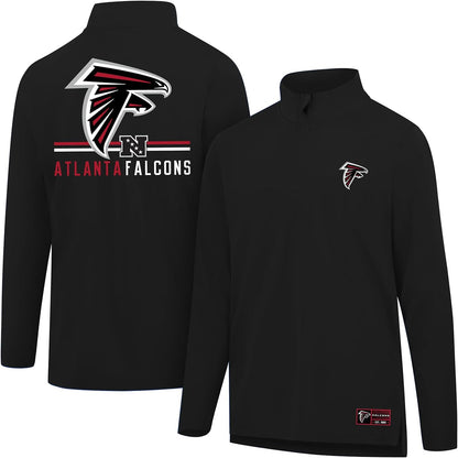 Ultra Game NFL Official Adults Super Soft Quarter Zip Long Sleeve T-Shirt - Unisex Atlanta Falcons|Atlanta Falcons