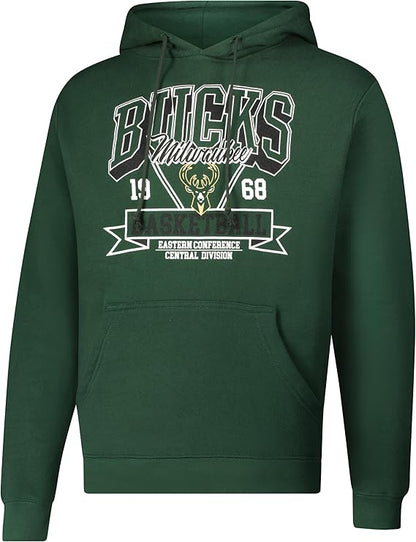 Ultra Game NBA Official Men’s Standard Super Soft Ace Hoodie Sweatshirt, Milwaukee Bucks, Team Color|Milwaukee Bucks