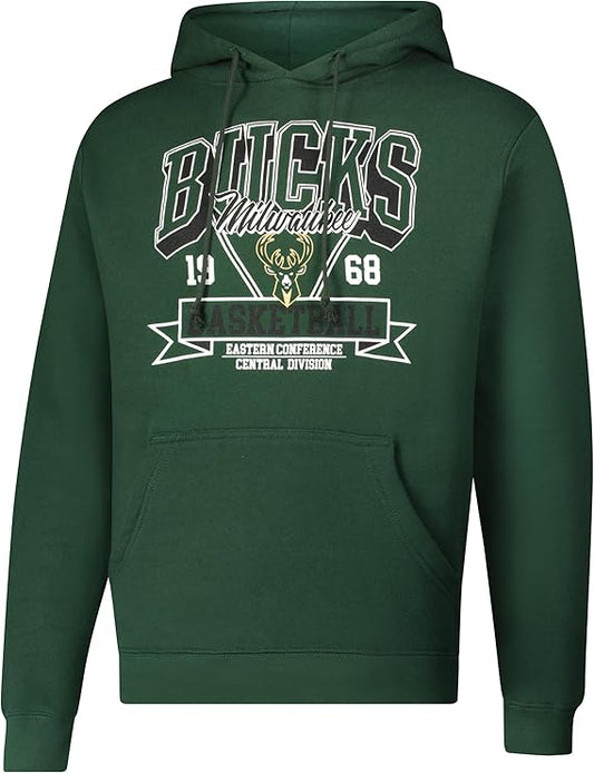 Ultra Game NBA Official Men’s Standard Super Soft Ace Hoodie Sweatshirt, Milwaukee Bucks, Team Color|Milwaukee Bucks